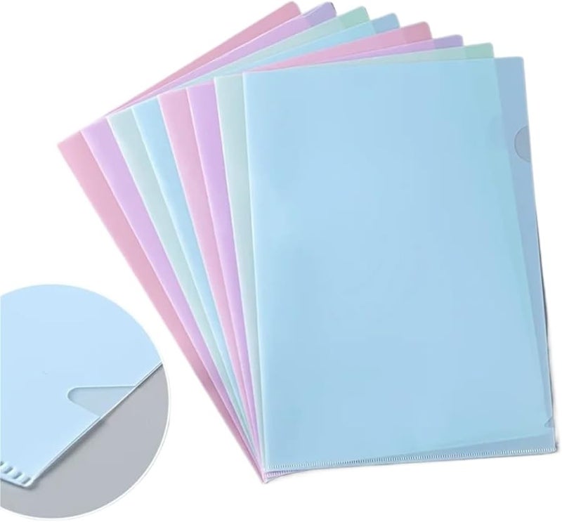 Pink Clear Folders 40pcs Acrylic L Shaped File Envelopes For A4 Documents Sturdy Office Organization - Image 1